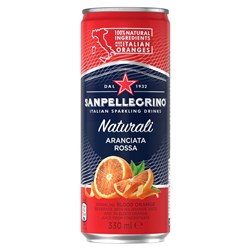 SAN PELLEGRINO ARANCIATA ROSSA BLOOD ORANGE CANS (24 X 330ML)