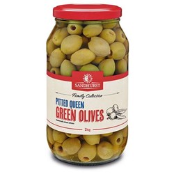 SANDHURST PITTED QUEEN GREEN OLIVES (2KG)