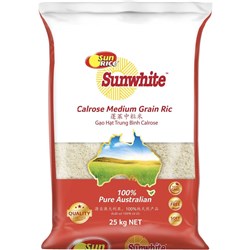 SUNWHITE CALROSE RICE (25KG)