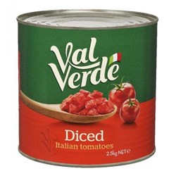 VAL VERDE DICED TOMATOES TIN (A9)