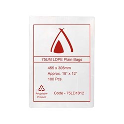 LARGE NATURAL POLY BAGS 455X305MM 100’S