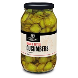 SANDHURST BREAD &amp; BUTTER CROSS CUT PICKLE CUCUMBERS (2KG)