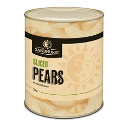 SANDHURST SLICED PEARS IN NATURAL JUICE TIN (A10)