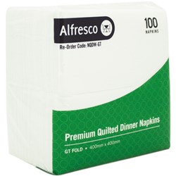 ALFRESCO QUILTED WHITE DINNER NAPKINS 100’S