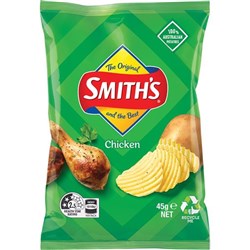 SMITH&#39;S CHICKEN CRINKLE CUT CRISPS (18 X 45G)