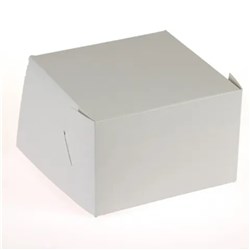 WHITE MILKBOARD CAKE BOX 10X10X6&quot; 50&#39;S
