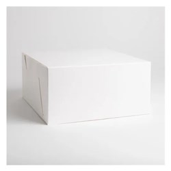 WHITE MILKBOARD CAKE BOX 7X7X4" 100'S