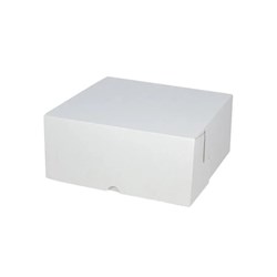 WHITE MILKBOARD CAKE BOX 8X8X4" 100'S