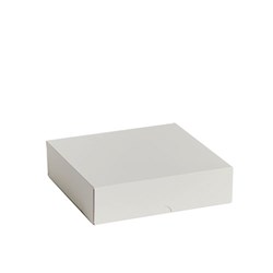 WHITE MILKBOARD CAKE BOX 9X9X2.5" 100'S
