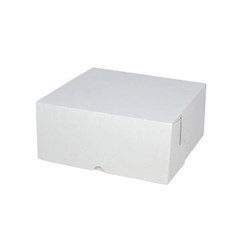 WHITE MILKBOARD CAKE BOX 10X10X4" 100'S
