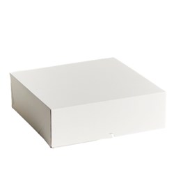 WHITE MILKBOARD CAKE BOX 12X12X4" 100'S