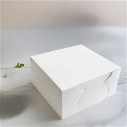 WHITE MILKBOARD CAKE BOX 8X8X2.5" 100'S