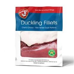 LUV A DUCK RAW MEDIUM DUCK BREAST FILLET FROZEN 220/260 APPROX 1KG {PRICE PER KG}