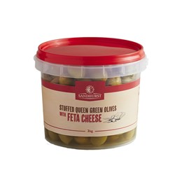 SANDHURST FETTA STUFFED QUEEN GREEN OLIVES (2KG)