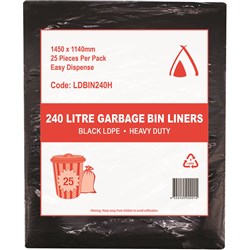 HEAVY DUTY GARBAGE BAGS 240L 25’S