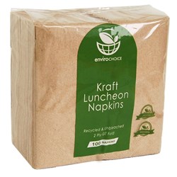 ENVIROCHOICE KRAFT BROWN 2-PLY LUNCH NAPKINS 100’S
