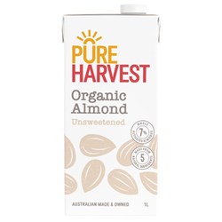 PURE HARVEST ACTIVATED UNSWEETENED ORGANIC ALMOND MILK 1L (12)