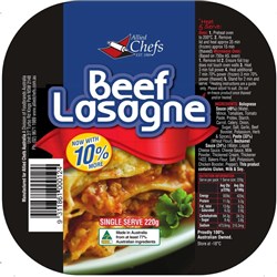ALLIED CHEF TRADITIONAL LASAGNE PORTION CONTROL 24 X 220 (250G)