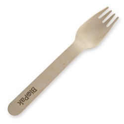 BIOPAK WOODEN FORKS 16CM 100&#39;S (10)