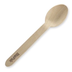 BIOPAK 16CM WOODEN SPOON 100'S (10)