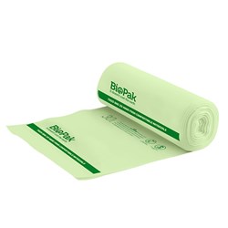 BIOPAK BIN LINER ROLL GARBAGE BAGS 30LT (25&#39;S)