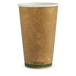 BIOPAK COFFEE CUP 16OZ SINGLE WALL KRAFT 50&#39;S (20)