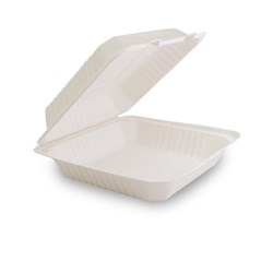 BIOPAK BIOCANE CLAMSHELL 9X9X3&quot; 100&#39;S (2)