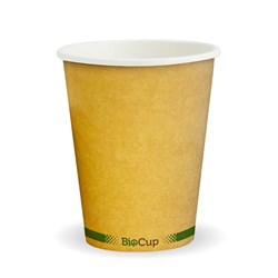 BIOPAK COFFEE CUP 8OZ SINGLE WALL KRAFT 50&#39;S (20)