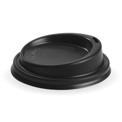 BIOPAK BLACK LIDS SMALL PS FOR COFFEE CUPS 6/8/10/12OZ 80MM 50&#39;S (20)