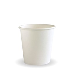 BIOPAK COFFEE CUP WHITE 4OZ SINGLE WALL 50&#39;S (40)