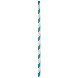 ECO-STRAW PAPER BLUE &amp; WHITE STRIPE STRAWS 250’S