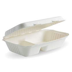 BIOPAK 2 COMPARTMENT BIOCANE TAKEAWAY BASE 240X180X50MM 125&#39;S (4)