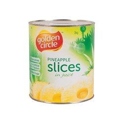 GOLDEN CIRCLE PINEAPPLE SLICES IN NATURAL JUICE TIN (A10)