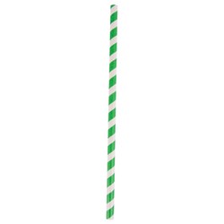 ECO-STRAW PAPER JUMBO GREEN/WHITE STRIPE STRAWS 250&#39;S (10)