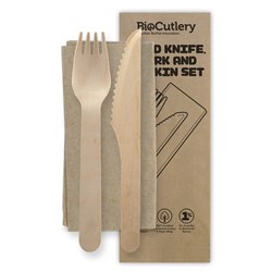 ONE TREE WOODEN CUTLERY SET KNIFE 100'S (4)