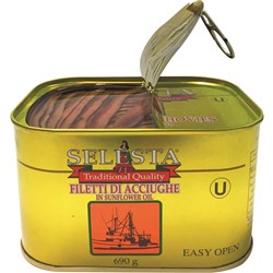 SELESTA ANCHOVY FLAT FILLETS EASY OPEN TIN (690G)