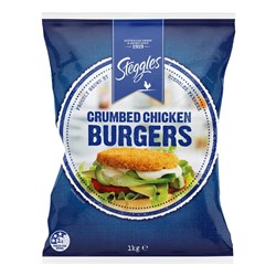 STEGGLES CRUMBED CHICKEN BURGER 85G 12’S