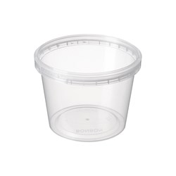 BONSON CLEAR ROUND TUB 690ML 25’S