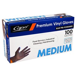 VINYL GLOVES BLUE MEDIUM 100’S