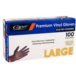 VINYL GLOVES BLUE LARGE 100’S