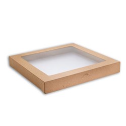 TAILORED PACKAGING LID WITH WINDOW FOR SMALL KRAFT BOX 100’S