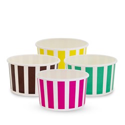 HUHTAMAKI CANDY STRIPE ICE CREAM CUPS 5OZ 50’S