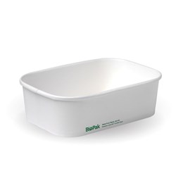 BIOPAK PLA LINED CONTAINER WHITE 650ML 50’S