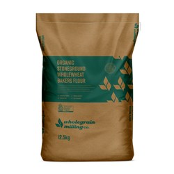 WG MILL CO ORGANIC BAKERS WHOLEWHEAT STONEGROUND FLOUR (12.5KG)