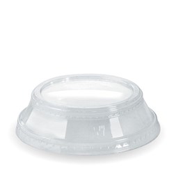 BIOPAK CLEAR RAISED FLAT NO HOLE LID 300-700ML 50&#39;S (20)