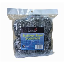 BASTION STAINLESS STEEL SCOURER 50G 6’S