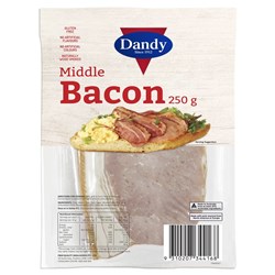 DANDY SLICED MIDDLE BACON (12 X 250G)