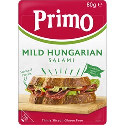 PRIMO HUNGARIAN MILD SLICED SALAMI (8 X 80G)