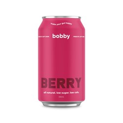 BOBBY&#39;S PREBIOTIC BERRY SOFT DRINK (12 X 330ML)