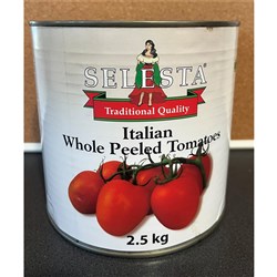 SELESTA WHOLE PEELED TOMATOES (2.5KG)